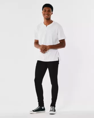 Schwarze, verblassungsfreie Super Skinny Jeans