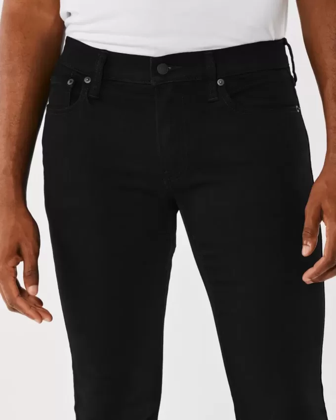 Schwarze, verblassungsfreie Super Skinny Jeans