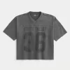 Schweres Baggy Crop Varsity Football-T-Shirt mit Grafik Schweres Baggy Crop Varsity Football-T-Shirt mit Grafik
