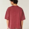 Schweres Baggy Crop Varsity Football-T-Shirt mit Grafik Schweres Baggy Crop Varsity Football-T-Shirt mit Grafik