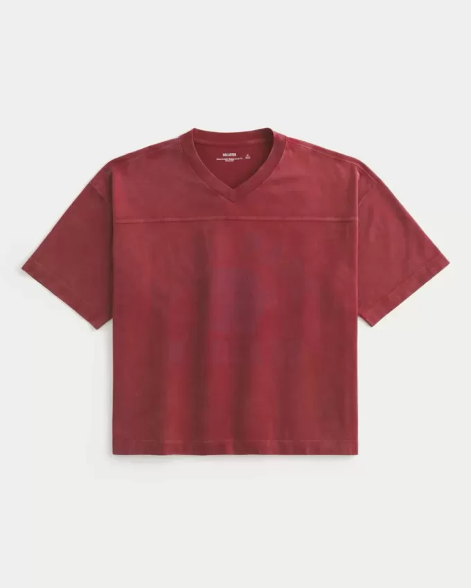 Schweres Baggy Crop Varsity Football-T-Shirt mit Grafik Schweres Baggy Crop Varsity Football-T-Shirt mit Grafik