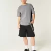Schweres, verwaschenes T-Shirt mit Rundhalsausschnitt Schweres, verwaschenes T-Shirt mit Rundhalsausschnitt