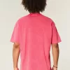 Schweres, verwaschenes T-Shirt mit Rundhalsausschnitt Schweres, verwaschenes T-Shirt mit Rundhalsausschnitt