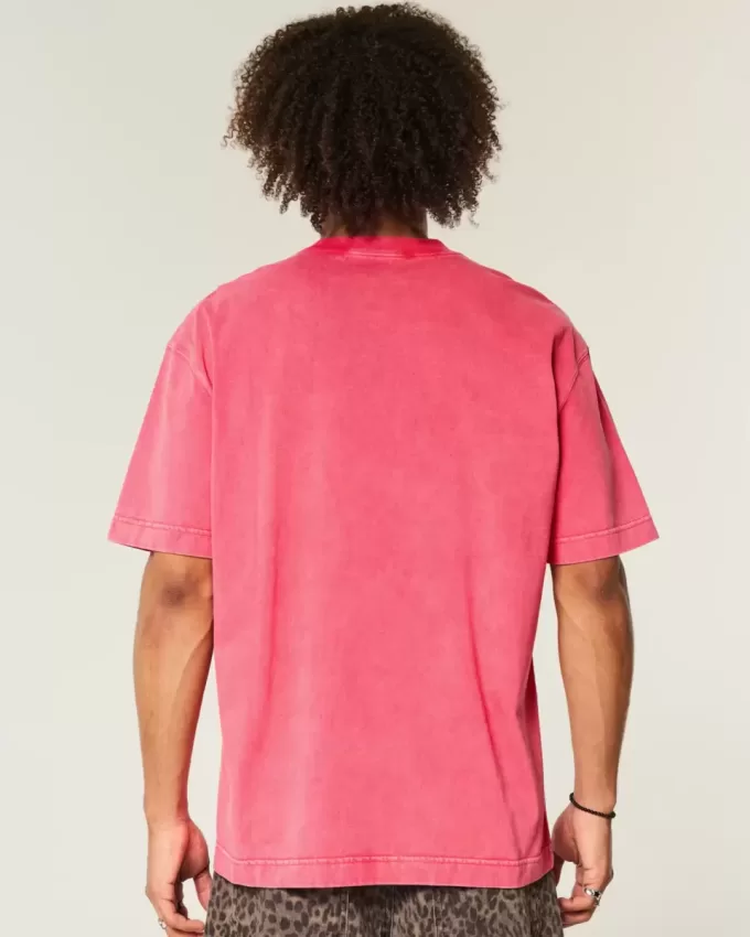 Schweres, verwaschenes T-Shirt mit Rundhalsausschnitt Schweres, verwaschenes T-Shirt mit Rundhalsausschnitt