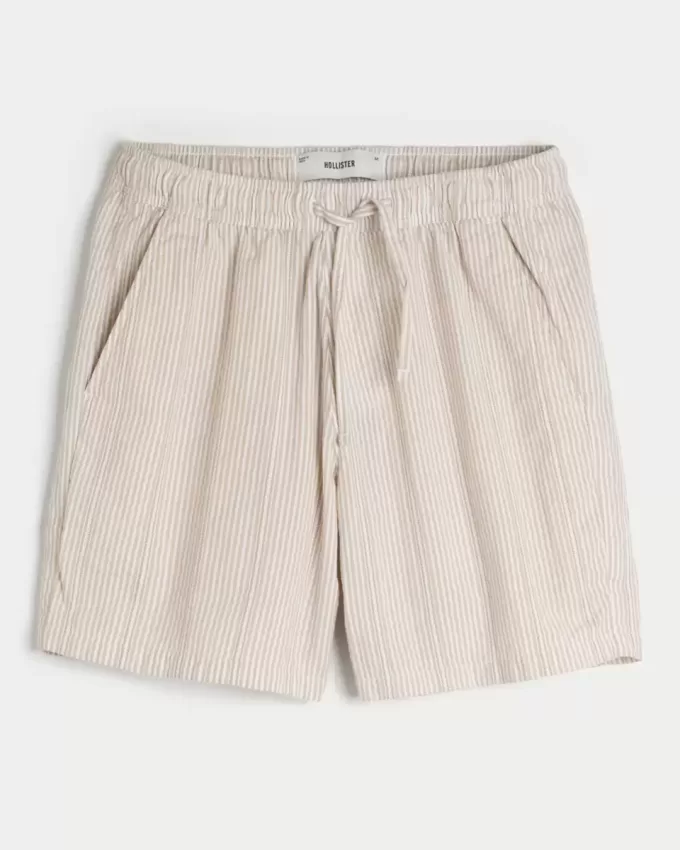 Seersucker-Shorts über dem Knie Seersucker-Shorts über dem Knie