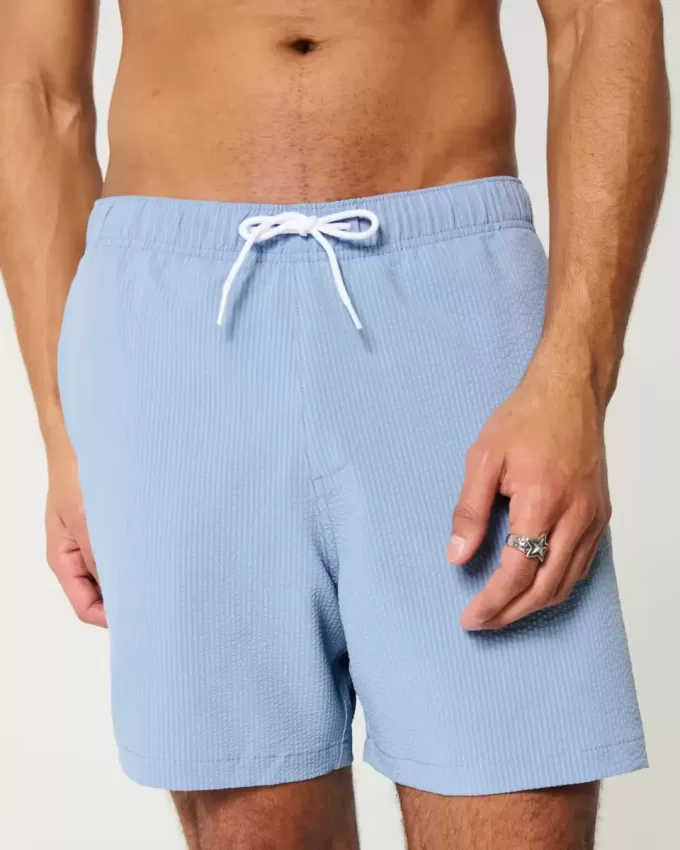 Seersucker Volley Badehose bis zur Mitte des Oberschenkels Seersucker Volley Badehose bis zur Mitte des Oberschenkels