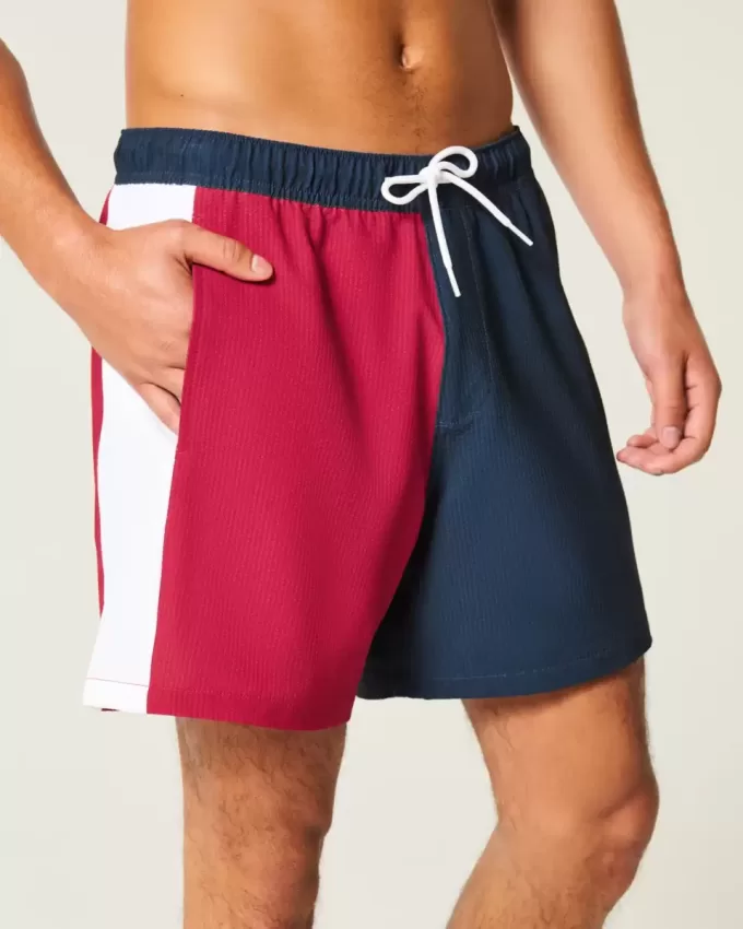 Seersucker Volley Badehose bis zur Mitte des Oberschenkels Seersucker Volley Badehose bis zur Mitte des Oberschenkels