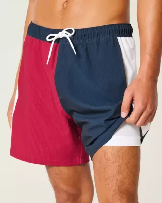 Seersucker Volley Badehose bis zur Mitte des Oberschenkels