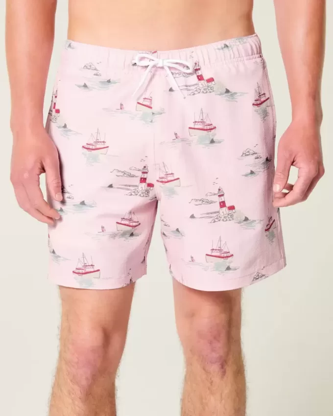 Seersucker Volley Badehose bis zur Mitte des Oberschenkels Seersucker Volley Badehose bis zur Mitte des Oberschenkels