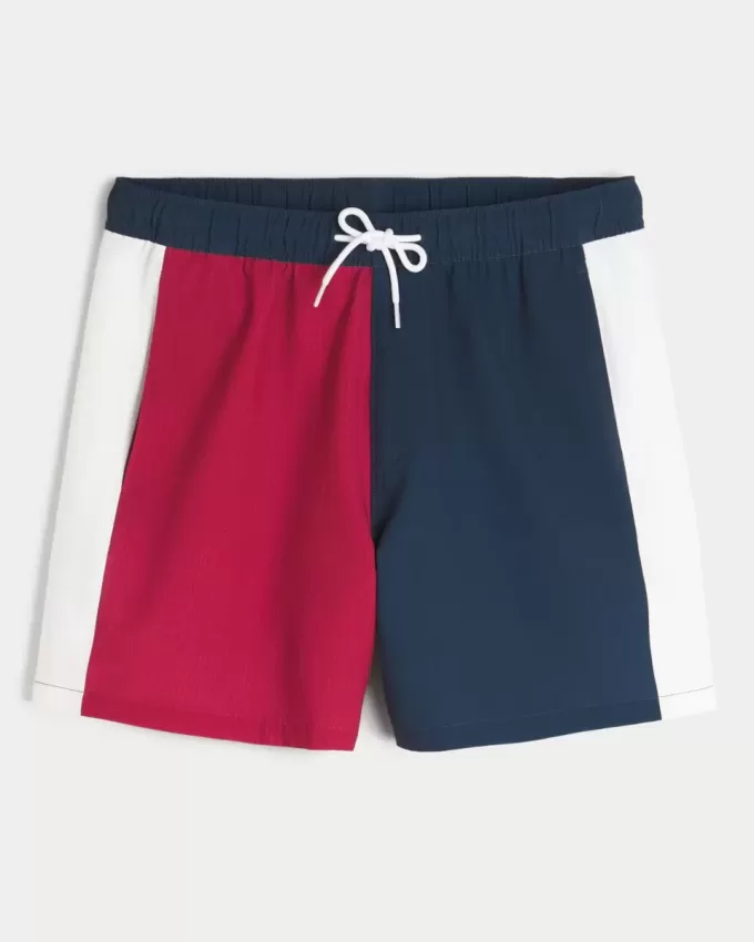Seersucker Volley Badehose bis zur Mitte des Oberschenkels Seersucker Volley Badehose bis zur Mitte des Oberschenkels