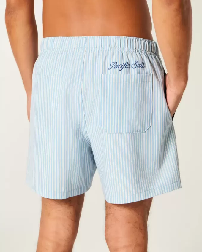 Seersucker Volley Badeshorts bis zur Mitte des Oberschenkels Seersucker Volley Badeshorts bis zur Mitte des Oberschenkels