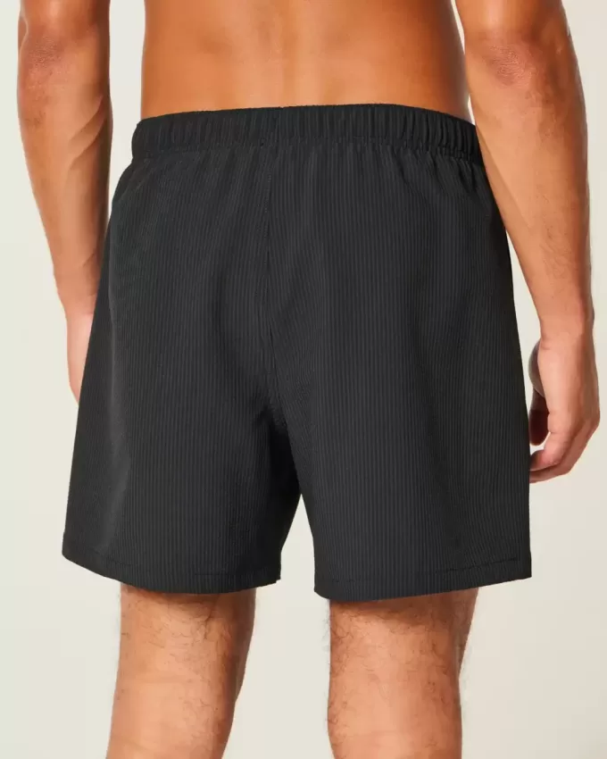 Seersucker Volley Badeshorts bis zur Mitte des Oberschenkels Seersucker Volley Badeshorts bis zur Mitte des Oberschenkels