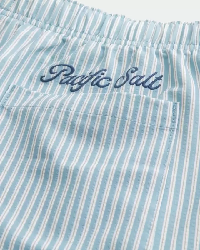 Seersucker Volley Badeshorts bis zur Mitte des Oberschenkels Seersucker Volley Badeshorts bis zur Mitte des Oberschenkels