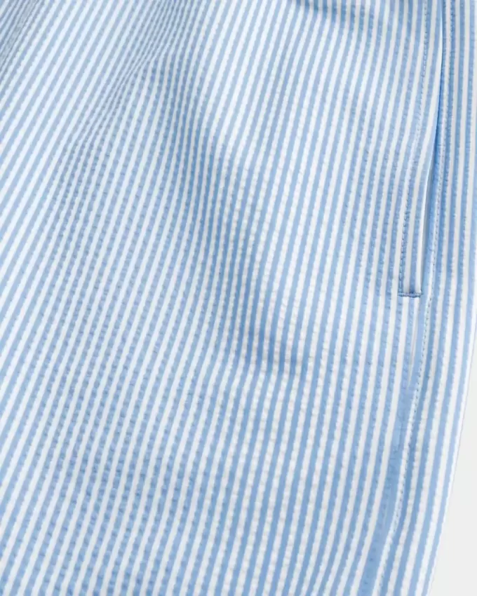 Seersucker Volley Badeshorts bis zur Mitte des Oberschenkels Seersucker Volley Badeshorts bis zur Mitte des Oberschenkels