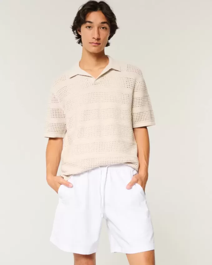 Shorts aus Leinenmischung über dem Knie Shorts aus Leinenmischung über dem Knie