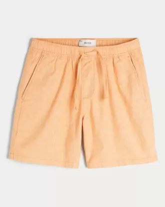 Shorts aus Leinenmischung über dem Knie