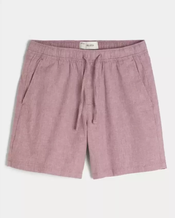 Shorts aus Leinenmischung über dem Knie