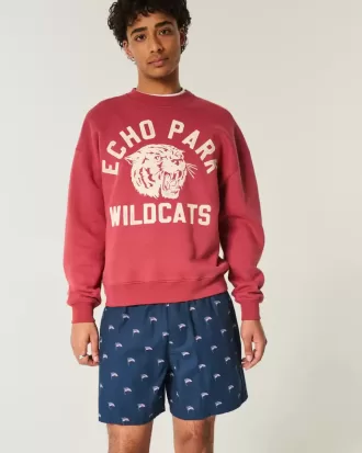 Shorts zum Überziehen mit amerikanischem Flaggenmuster bis zur Mitte des Oberschenkels