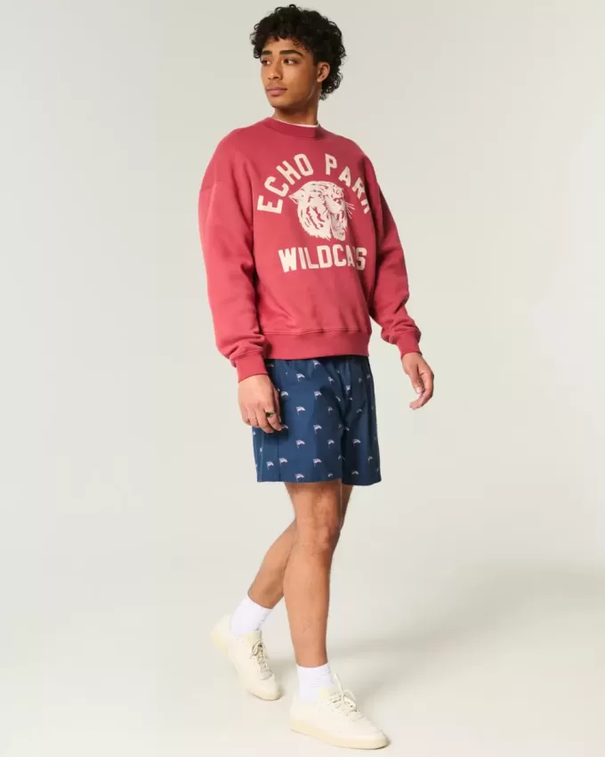 Shorts zum Überziehen mit amerikanischem Flaggenmuster bis zur Mitte des Oberschenkels Shorts zum Überziehen mit amerikanischem Flaggenmuster bis zur Mitte des Oberschenkels