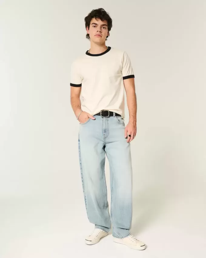 Skater-Baggy-Jeans in heller Waschung Skater-Baggy-Jeans in heller Waschung