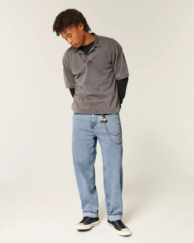 Skater-Baggy-Jeans in mittlerer Waschung Skater-Baggy-Jeans in mittlerer Waschung