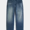 Skater-Baggy-Jeans mit Adler-Grafik in mittlerer Waschung Skater-Baggy-Jeans mit Adler-Grafik in mittlerer Waschung