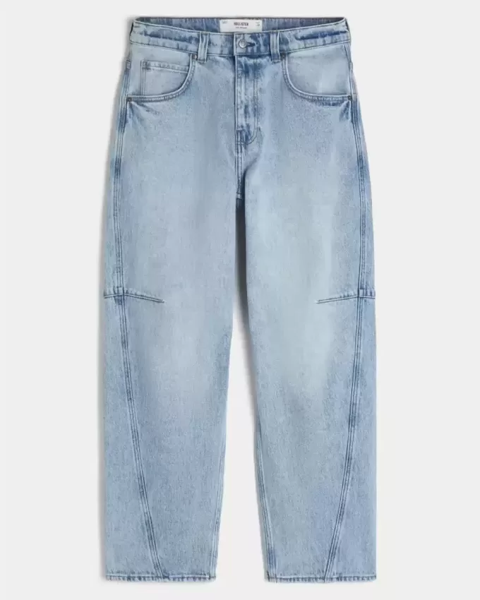 Skater-Baggy-Jeans mit heller Waschung und Nähten Skater-Baggy-Jeans mit heller Waschung und Nähten