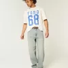 Skater-Baggy-Jeans mit Würfelstickerei in heller Waschung Skater-Baggy-Jeans mit Würfelstickerei in heller Waschung