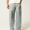 Skater-Baggy-Jeans mit Würfelstickerei in heller Waschung Skater-Baggy-Jeans mit Würfelstickerei in heller Waschung
