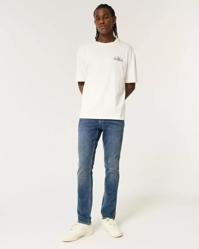 Skinny Jeans in dunkler Mittelwaschung