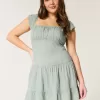 Skort-Kleid mit Flatterärmeln
