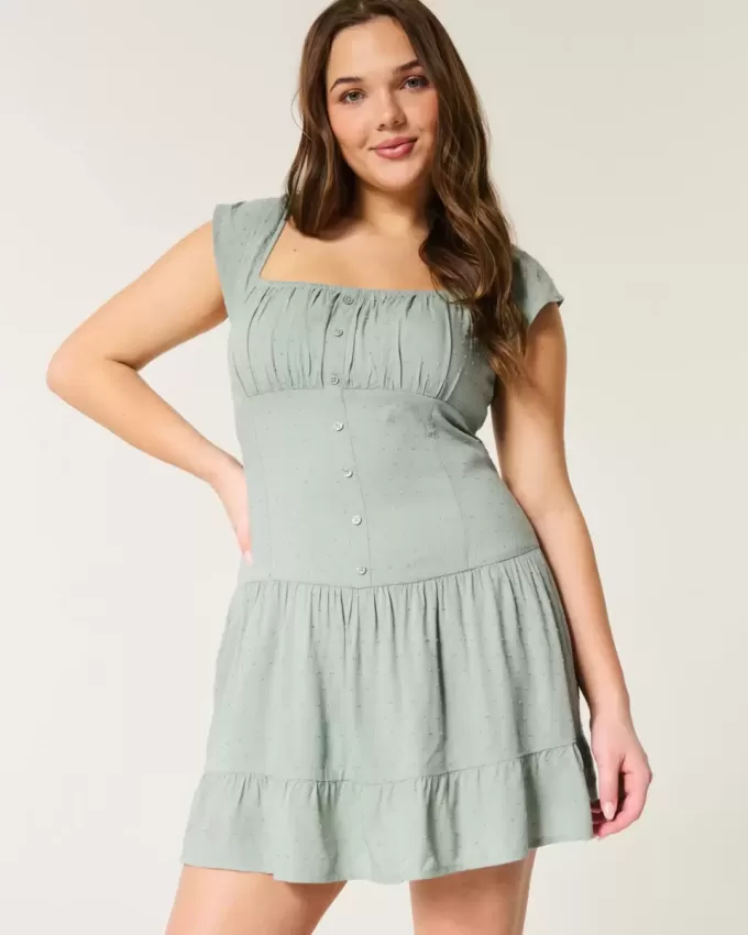 Skort-Kleid mit Flatterärmeln
