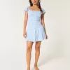 Skort-Kleid mit Flatterärmeln