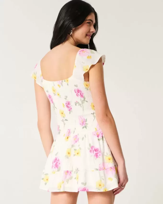 Skort-Kleid mit Flatterärmeln