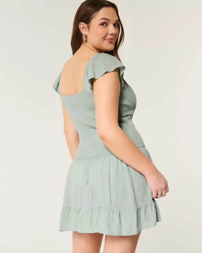 Skort-Kleid mit Flatterärmeln