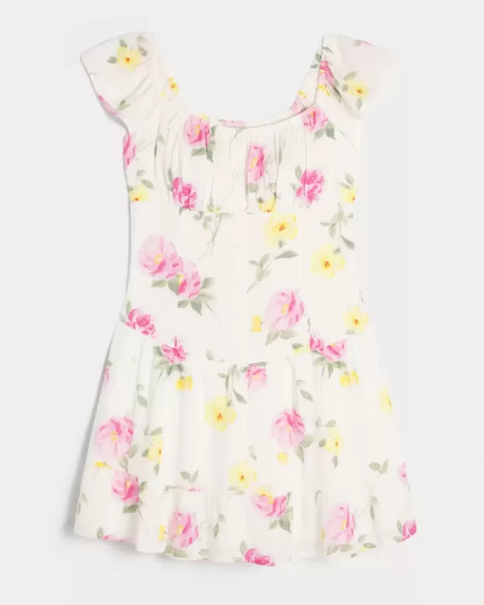 Skort-Kleid mit Flatterärmeln