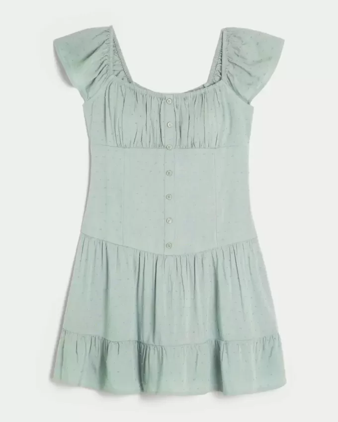 Skort-Kleid mit Flatterärmeln