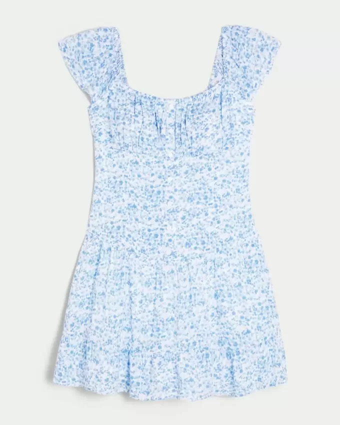 Skort-Kleid mit Flatterärmeln
