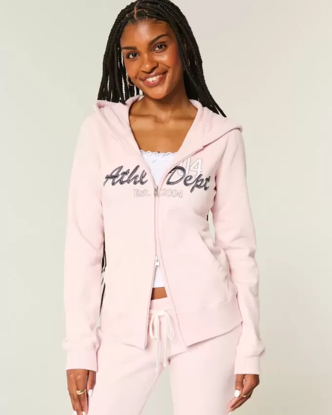 Slim Athletic Dept – Kapuzenpullover mit Grafik und Reißverschluss Slim Athletic Dept – Kapuzenpullover mit Grafik und Reißverschluss