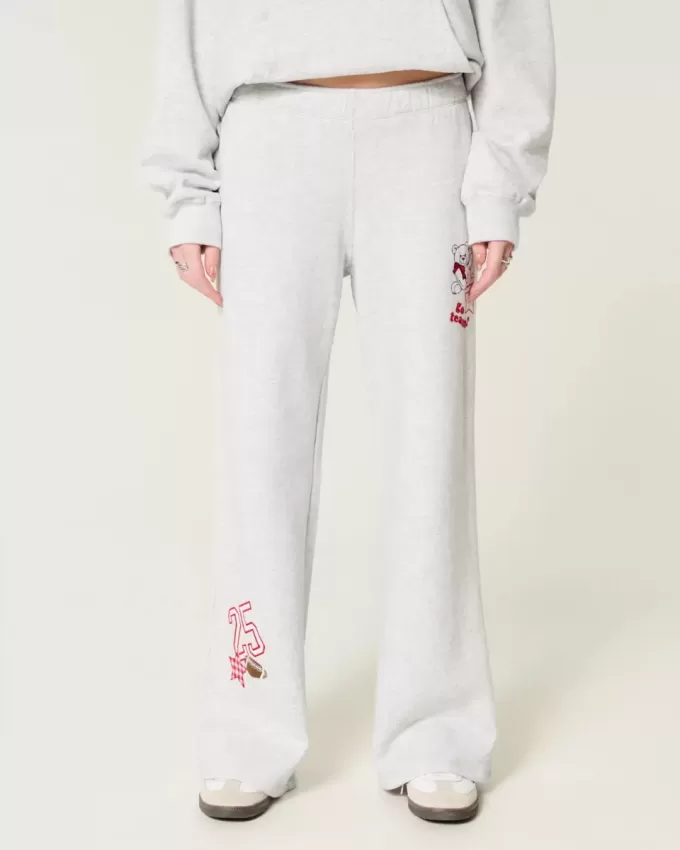 Sportliche Jogginghose mit weitem Bein und Grafik Sportliche Jogginghose mit weitem Bein und Grafik