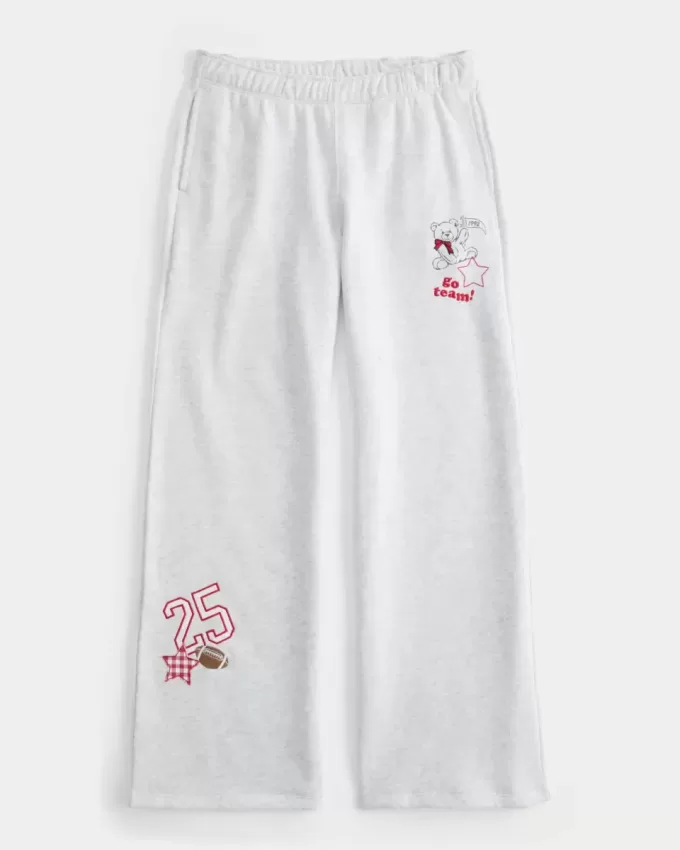 Sportliche Jogginghose mit weitem Bein und Grafik Sportliche Jogginghose mit weitem Bein und Grafik