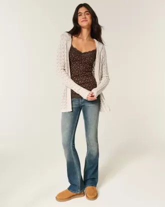 Stitchy Cardigan mit Kapuze und No-Close-Muster