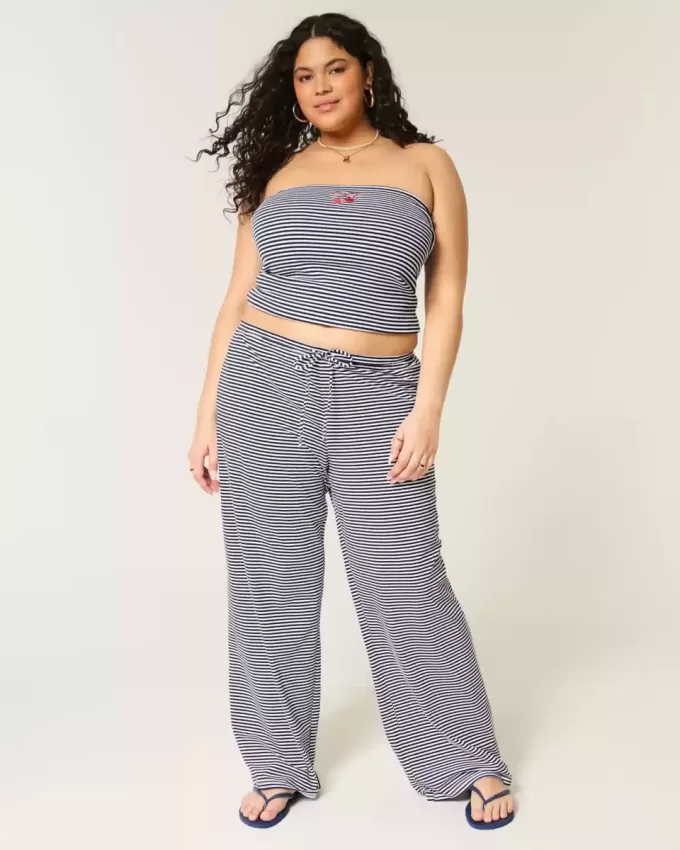 Strick-Schlupfhose mit weitem Bein Strick-Schlupfhose mit weitem Bein