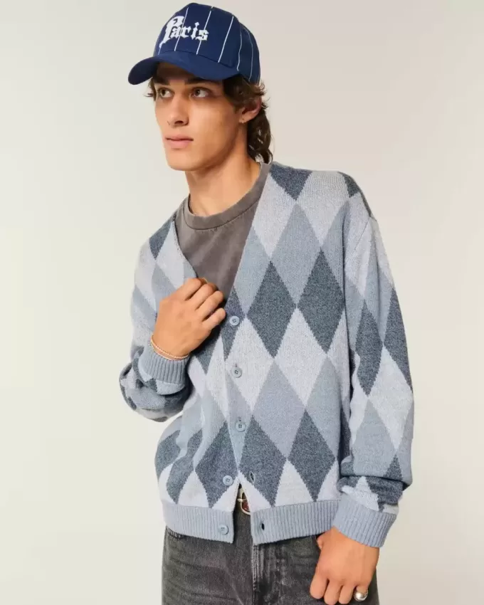 Strickjacke mit Kastenmuster Strickjacke mit Kastenmuster