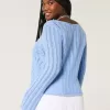 Strukturierter Pullover im Häkelstil mit Bindeband vorn Strukturierter Pullover im Häkelstil mit Bindeband vorn