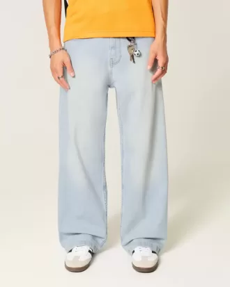 Super Baggy-Jeans in heller Waschung