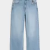 Super Baggy-Jeans mit Astronauten-Grafik in heller Waschung Super Baggy-Jeans mit Astronauten-Grafik in heller Waschung