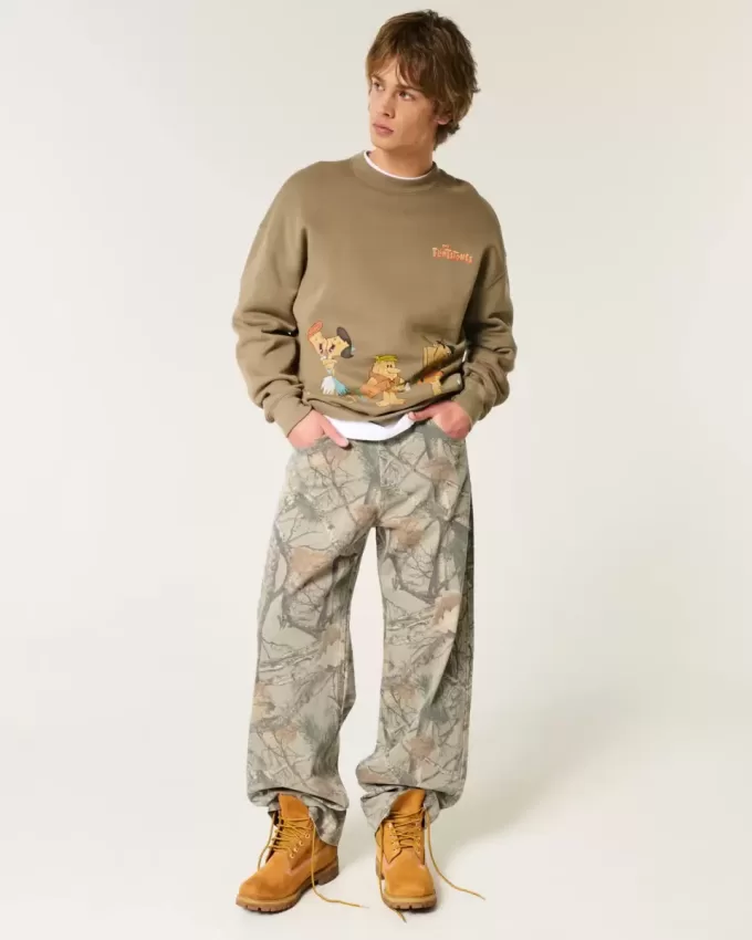 Super Baggy-Jeans mit Camouflage-Muster Super Baggy-Jeans mit Camouflage-Muster