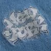 Super Baggy-Jeans mit NYC-Grafik in mittlerer Waschung Super Baggy-Jeans mit NYC-Grafik in mittlerer Waschung