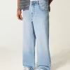 Super Baggy-Jeans mit Spider-Grafik in heller Waschung Super Baggy-Jeans mit Spider-Grafik in heller Waschung